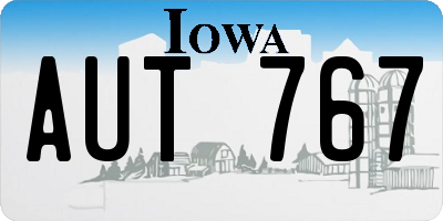 IA license plate AUT767