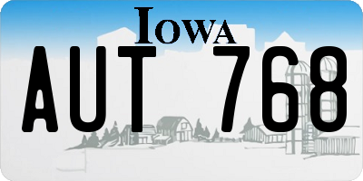 IA license plate AUT768