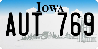 IA license plate AUT769