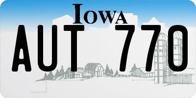 IA license plate AUT770