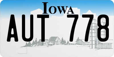 IA license plate AUT778