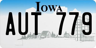 IA license plate AUT779
