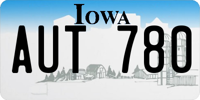 IA license plate AUT780