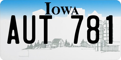 IA license plate AUT781