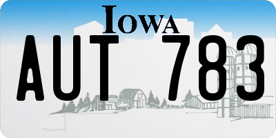 IA license plate AUT783