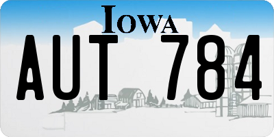 IA license plate AUT784