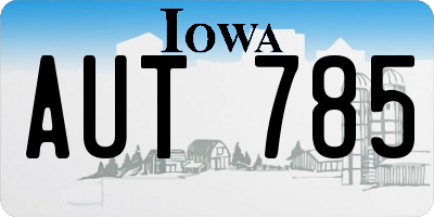 IA license plate AUT785
