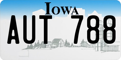 IA license plate AUT788
