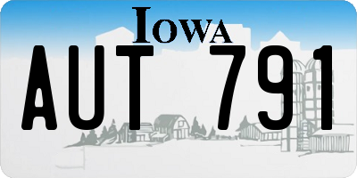 IA license plate AUT791