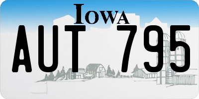 IA license plate AUT795