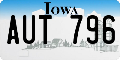 IA license plate AUT796