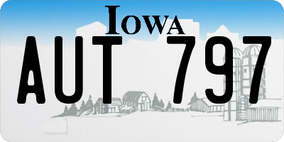 IA license plate AUT797