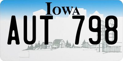 IA license plate AUT798