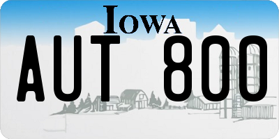 IA license plate AUT800