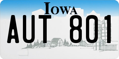 IA license plate AUT801