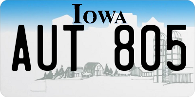 IA license plate AUT805