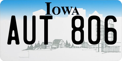 IA license plate AUT806