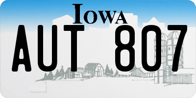 IA license plate AUT807