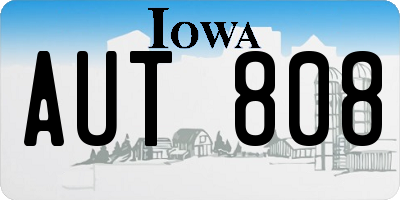 IA license plate AUT808