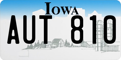 IA license plate AUT810