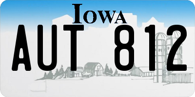 IA license plate AUT812
