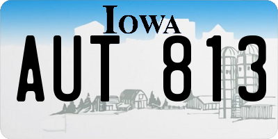 IA license plate AUT813