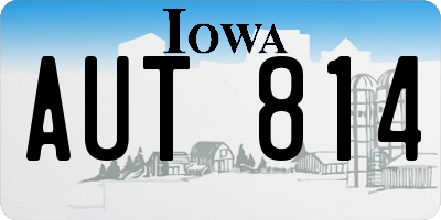 IA license plate AUT814