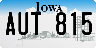 IA license plate AUT815