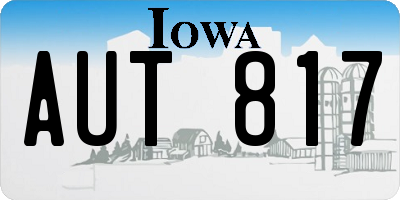 IA license plate AUT817