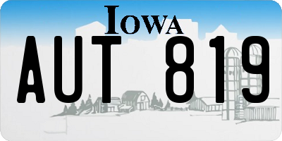 IA license plate AUT819