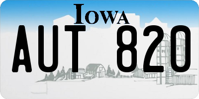 IA license plate AUT820