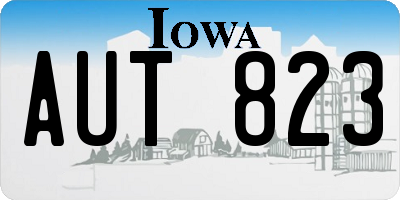 IA license plate AUT823