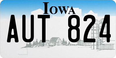 IA license plate AUT824