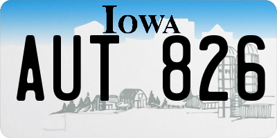 IA license plate AUT826