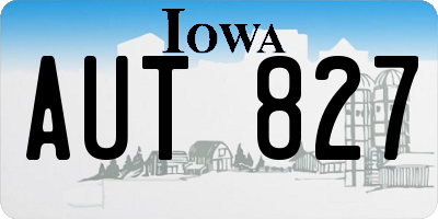 IA license plate AUT827