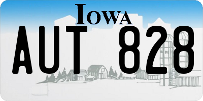 IA license plate AUT828