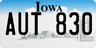 IA license plate AUT830