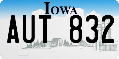 IA license plate AUT832