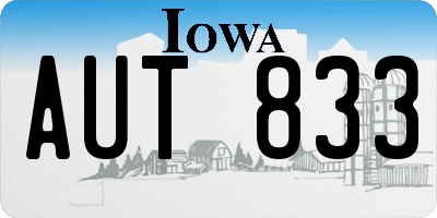 IA license plate AUT833