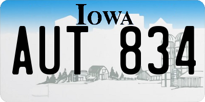 IA license plate AUT834