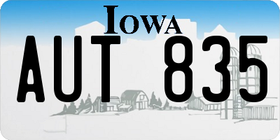 IA license plate AUT835