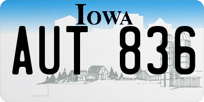 IA license plate AUT836