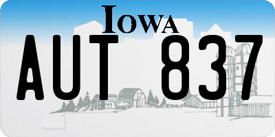 IA license plate AUT837