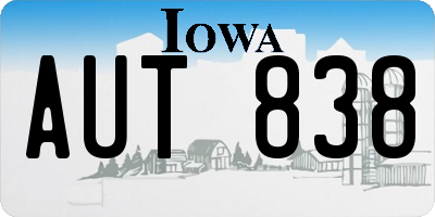 IA license plate AUT838