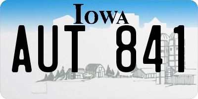 IA license plate AUT841