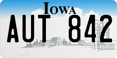 IA license plate AUT842