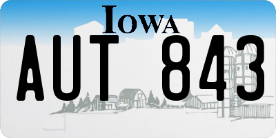 IA license plate AUT843