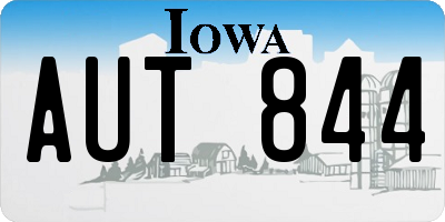 IA license plate AUT844