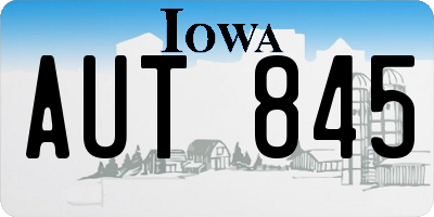 IA license plate AUT845