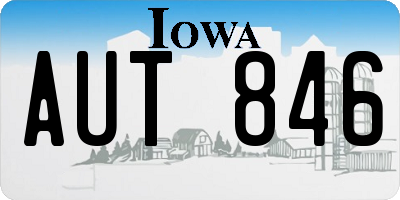 IA license plate AUT846